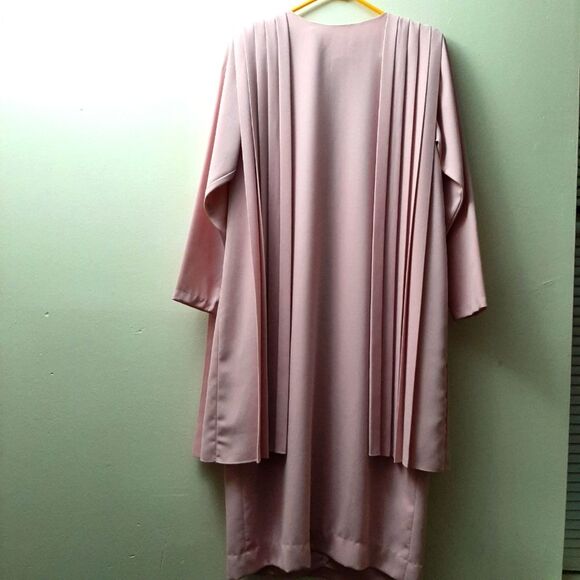 Vintage Jack Bryan Cape Like Pleated Midi Dress size 8 - Picture 3 of 13